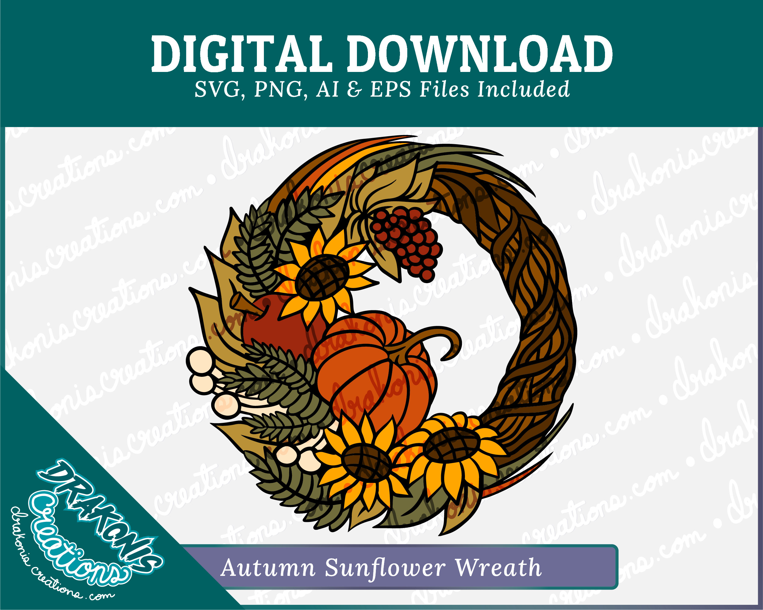 AutumnSunflowerWreath-ByDrakonisCreations-Cover